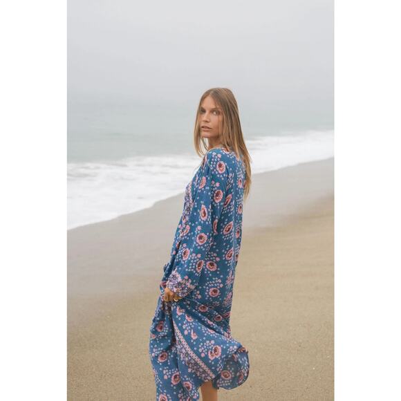 NATALIE MARTIN FIORE LIMITED EDITION VINTAGE FLOWERS AZURE MAXIDRESS XL - Picture 11 of 14